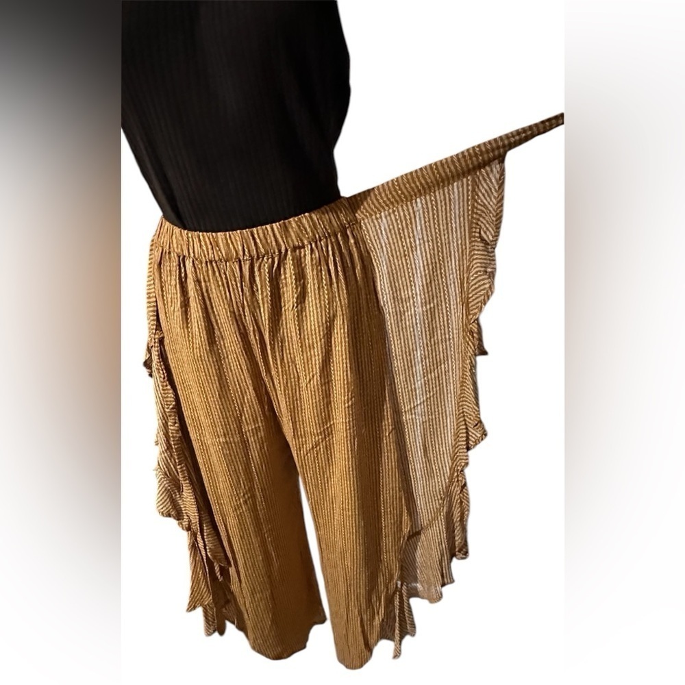 Kori fly-away tie waist pants / jumpsuit hobo wide leg. - Picture 5 of 13